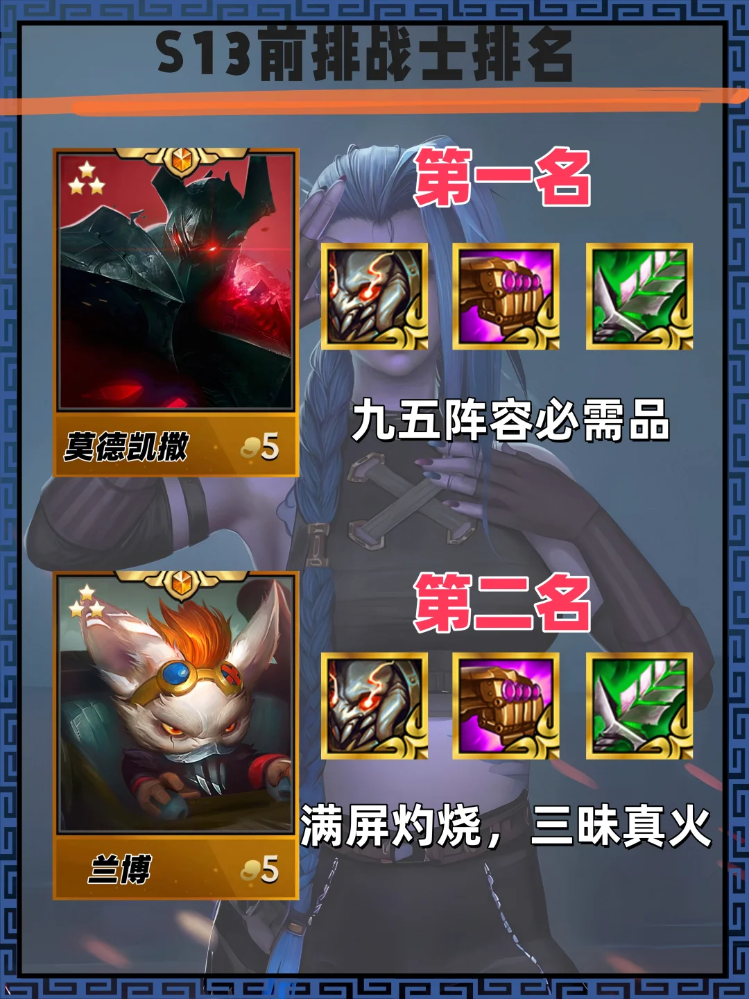 姐妹们！S13前排战士排名来咯！