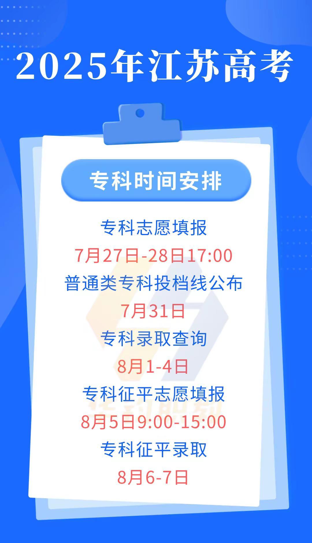 8月1日专科录取，错过直接等明年！

再晚一天，床位就被别人占了。

江苏考生注