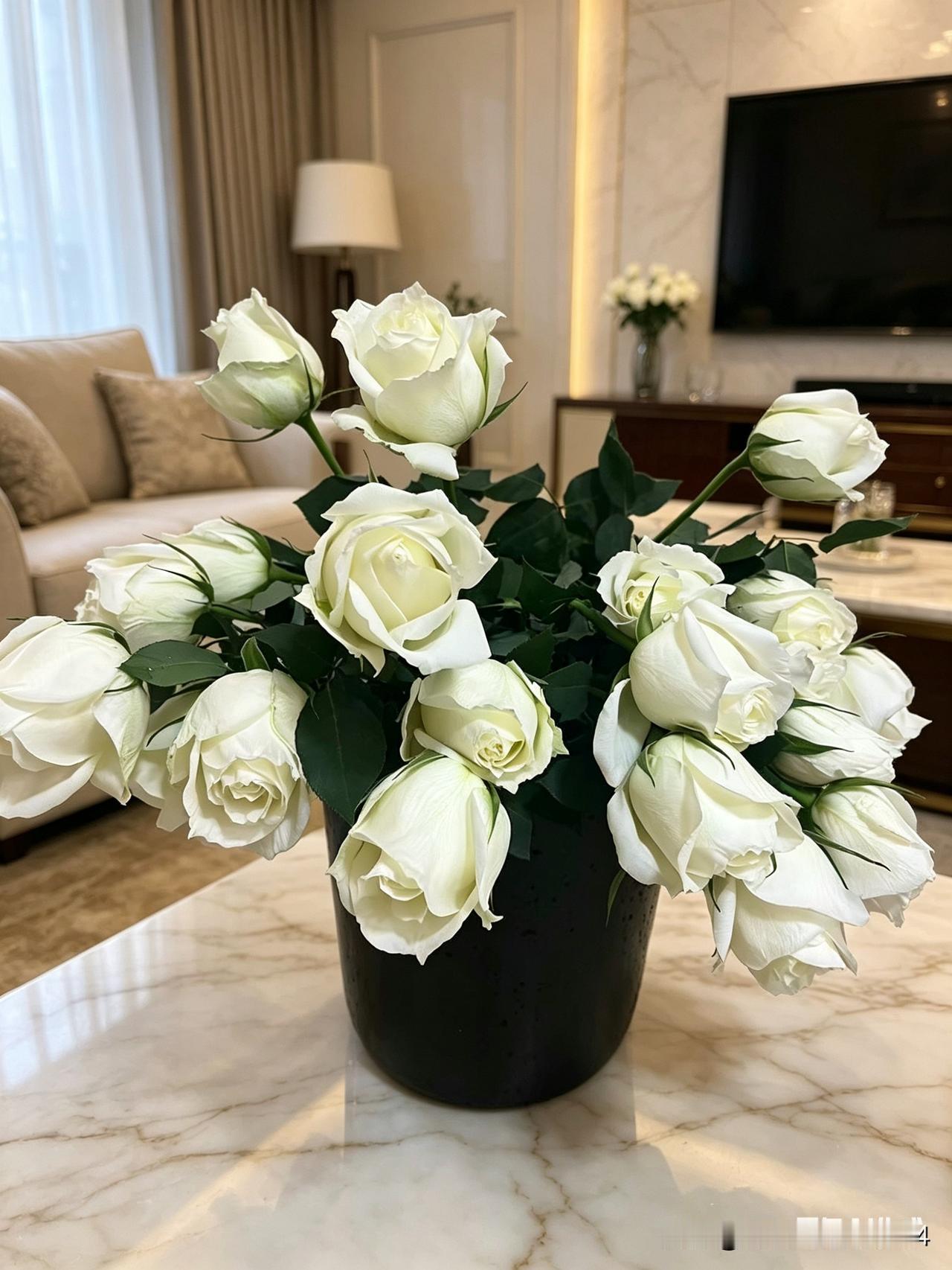 发一张你相册里春天的花相册里这张高洁淡雅的白玫瑰，每次翻看到它，都能瞬间让人安静