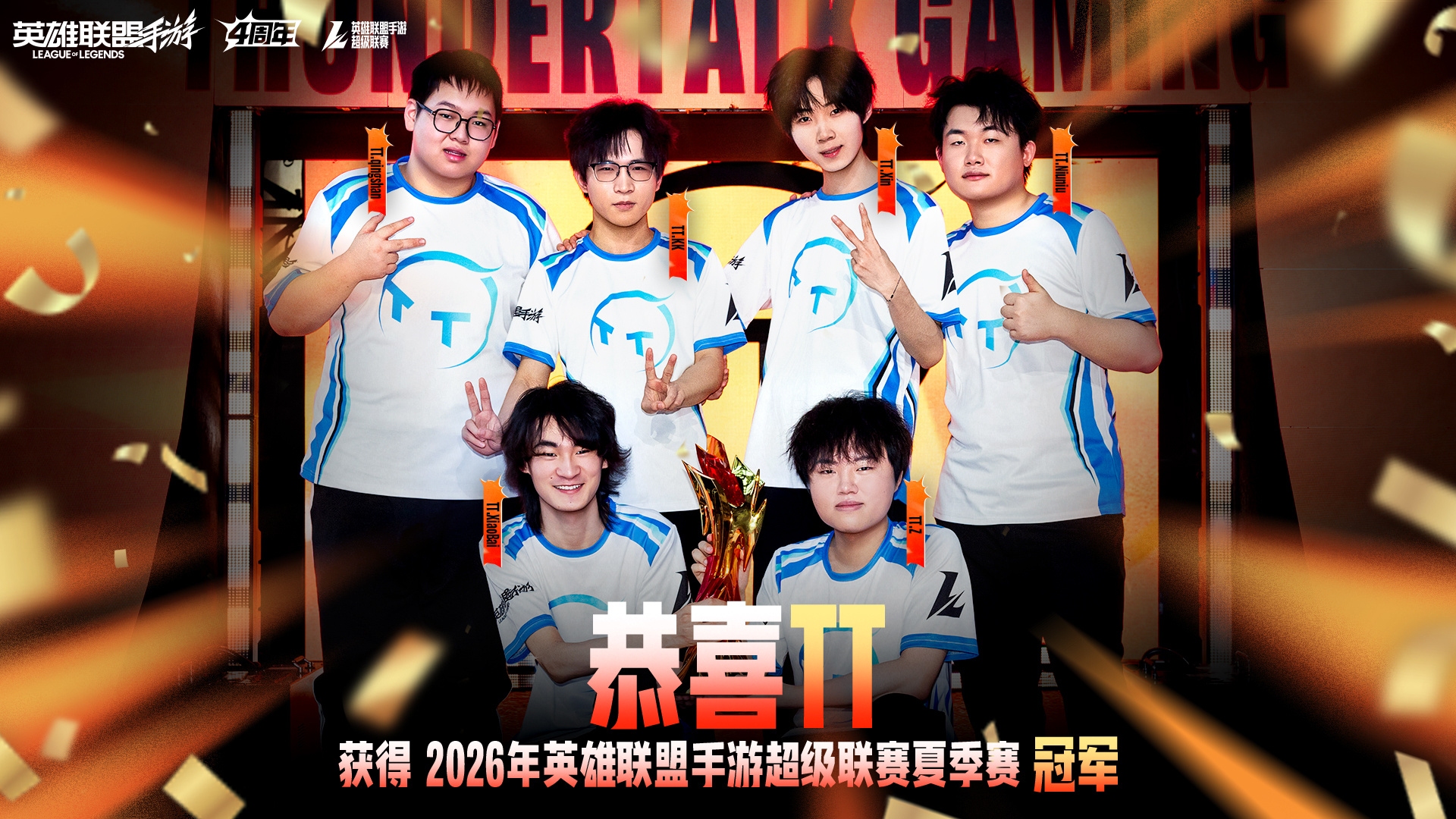 lol手游4周年 恭喜获得2026wrl夏季赛冠军！TT卫冕WRL冠军2026w