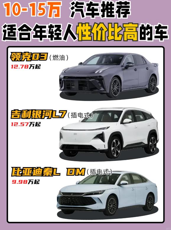 🚗10-15万高性价比汽车推荐｜年轻人闭眼冲不踩坑
👋宝子们，今天给大家推荐