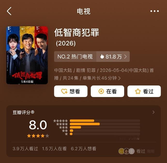 田曦薇新剧豆瓣8.0田曦薇低智商犯罪豆瓣评分8.0 田曦薇新剧豆瓣8.0，田曦薇