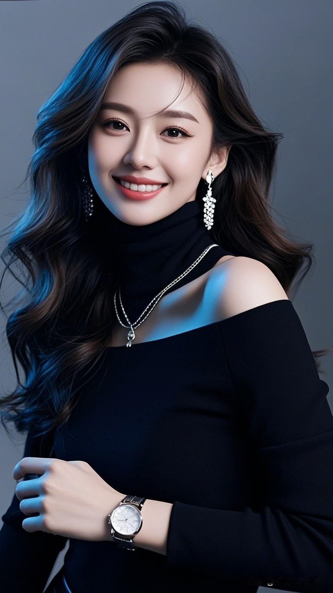 优雅黑裙，闪耀珠宝，甜美笑容，时尚大片。说说你身边最纯情的女人是什么样子