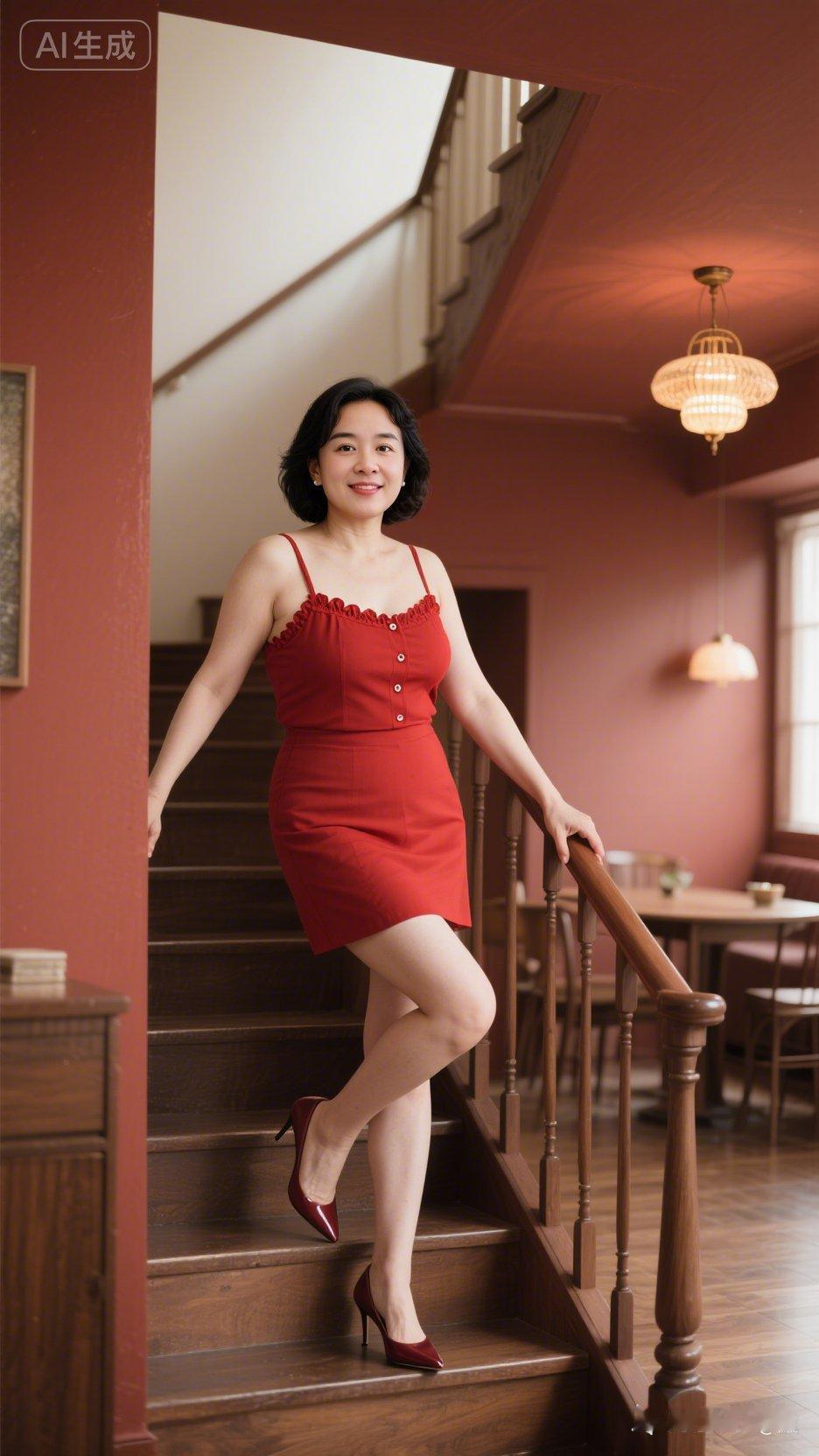 优雅红裙，自信步伐，尽显女性魅力！👠💃