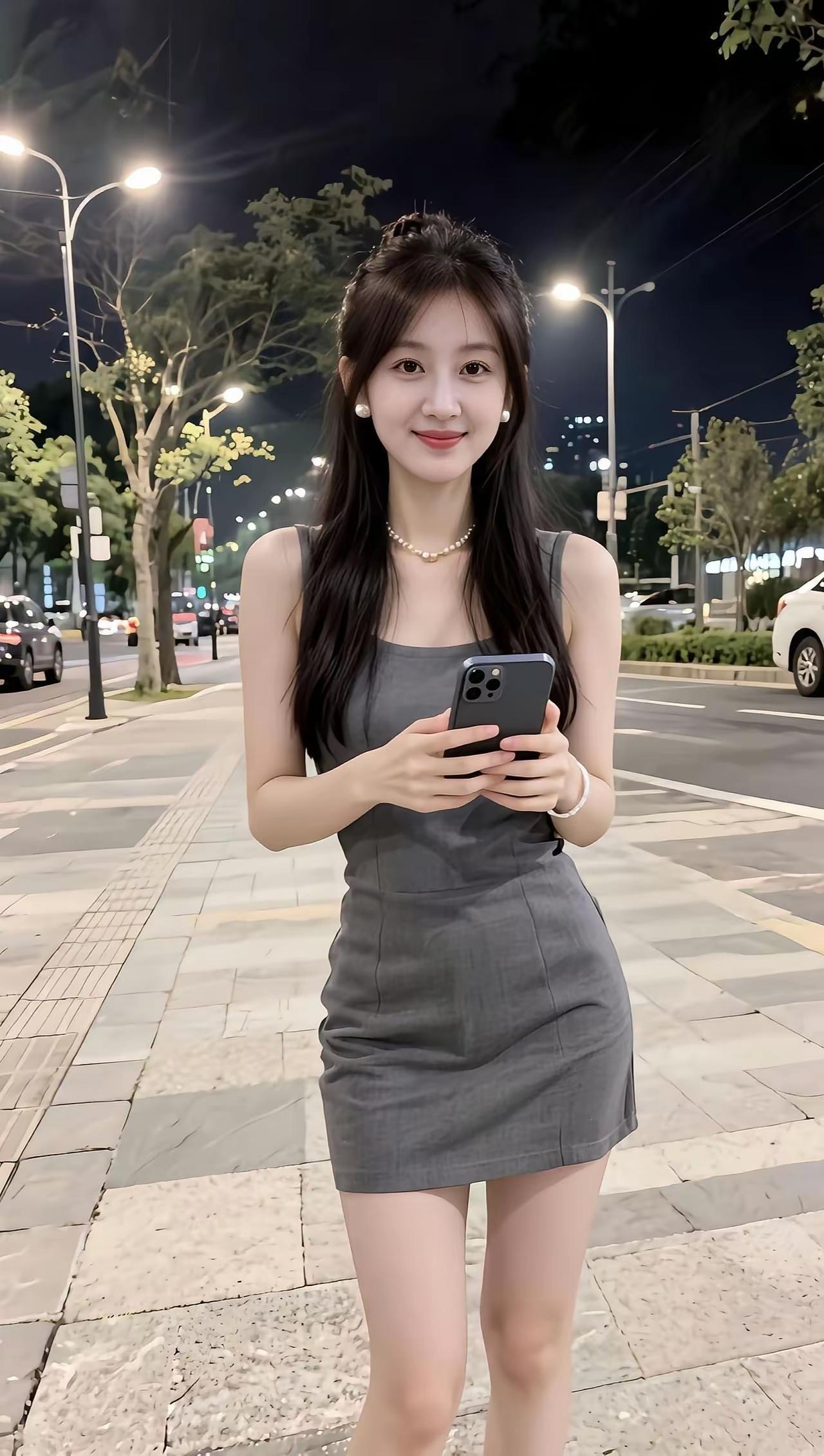 月色如水，美人如画。