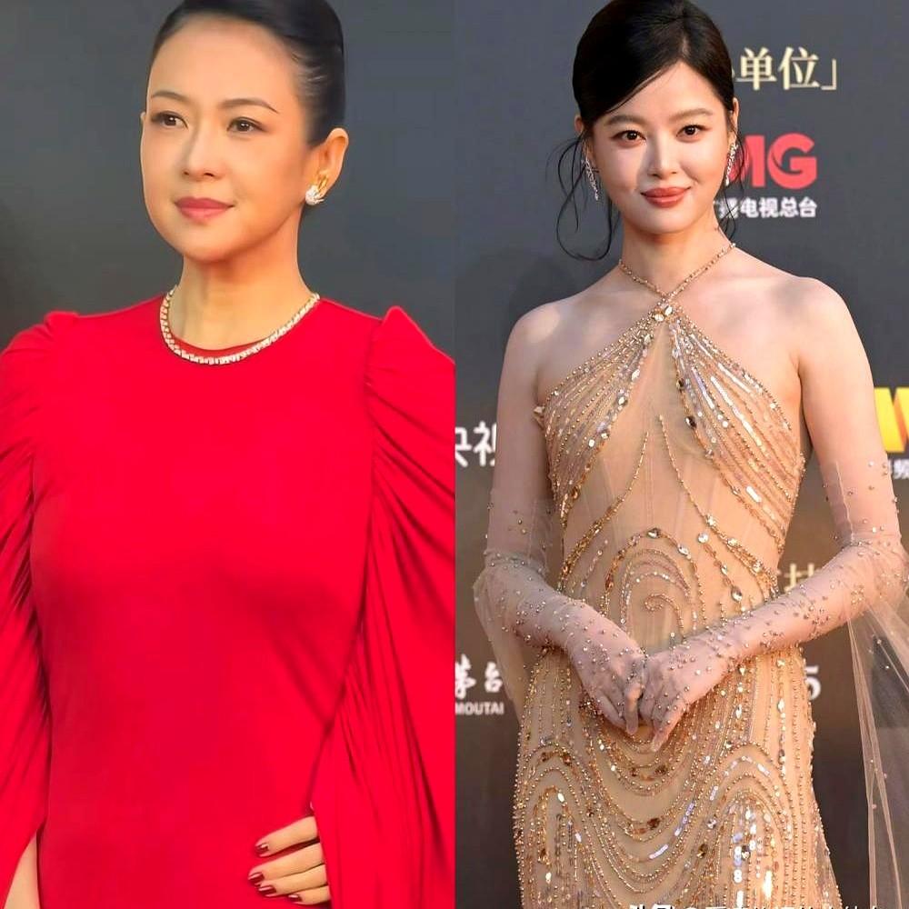 章子怡和辛芷蕾这次同台，对比真的太强烈了。

辛芷蕾刚拿了威尼斯影后，穿着最新的