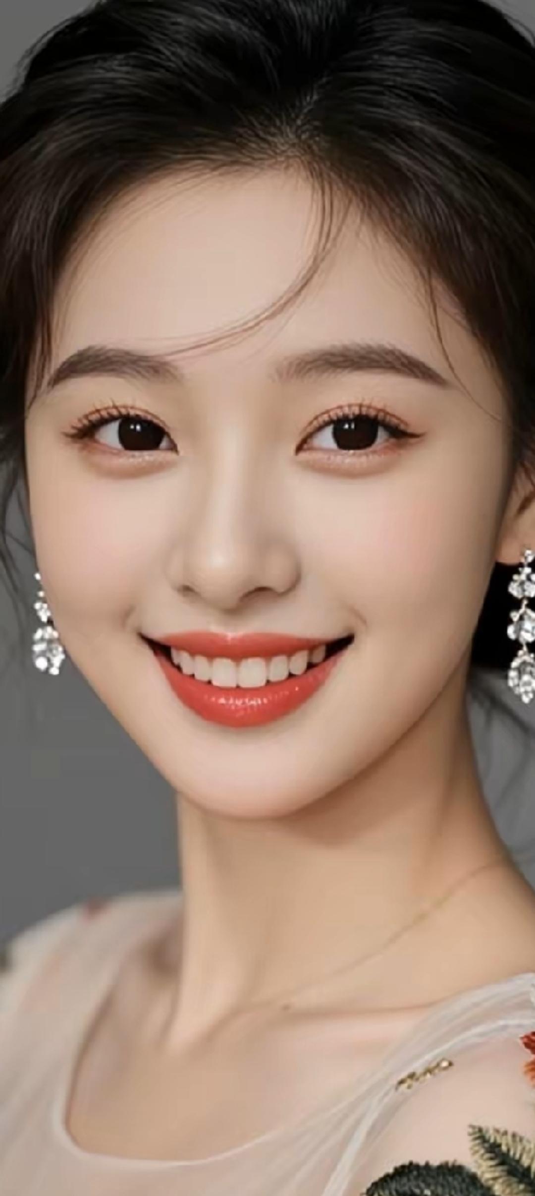 甜美笑容，闪耀耳环，优雅气质，尽显迷人魅力！🌸💎✨