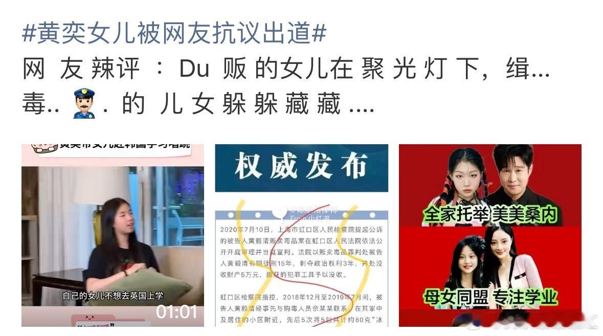 黄奕女儿被网友抗议出道黄奕前夫是☠️啊？？？？我刚看完《扫毒风暴》对这个特敏感[