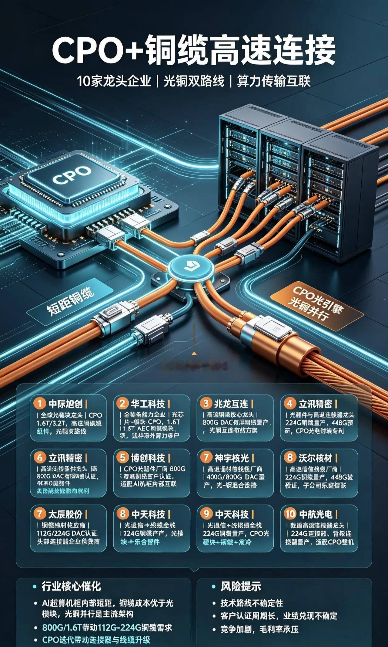 CPO+铜缆高速连接 10家龙头企业梳理：1. 中际旭创icon全球光模块龙头，