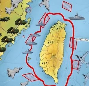 中国现在围岛，已经跟台湾没有关系了！大陆把台湾当做一个诱饵，只要老美敢出动航母或