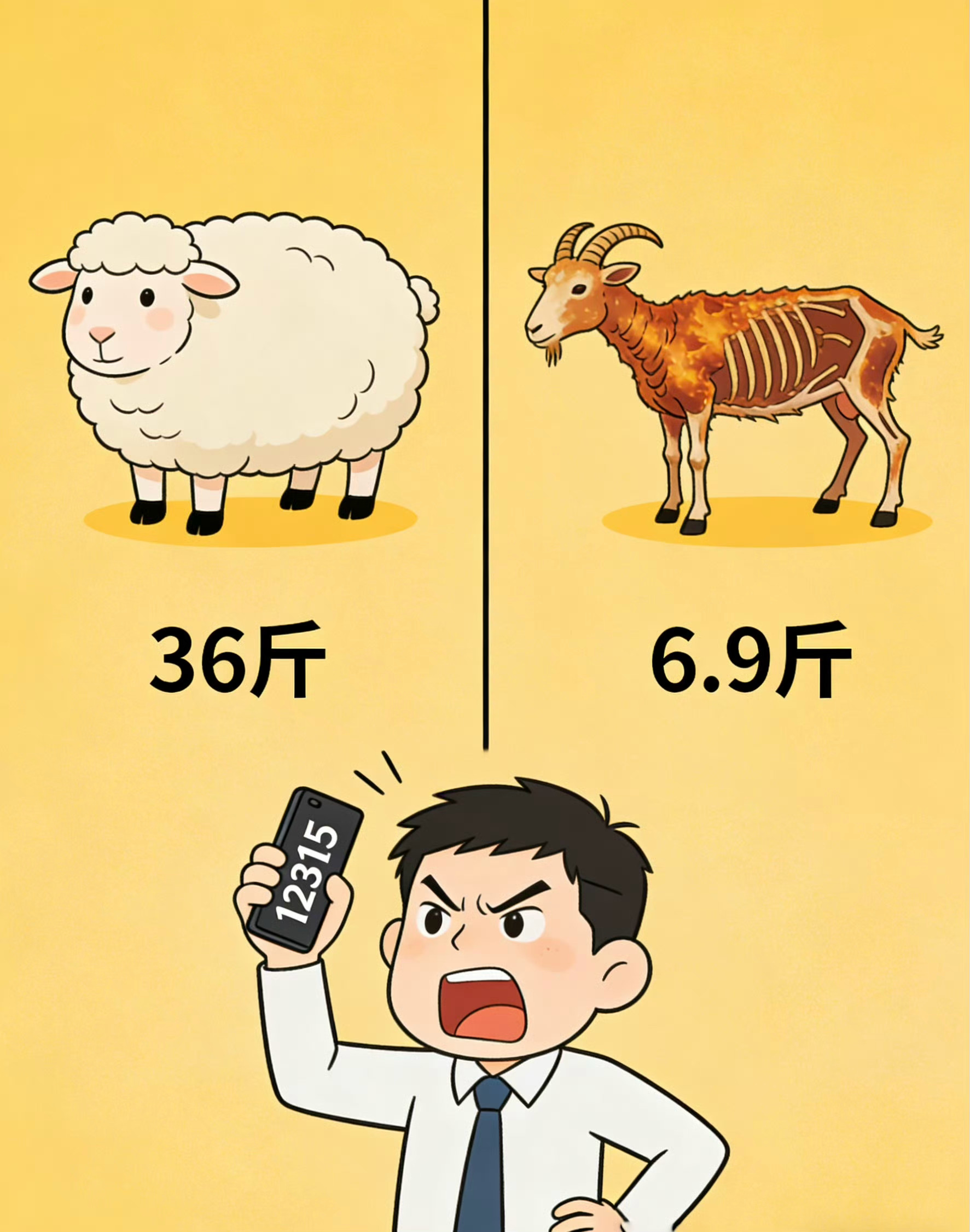 36斤烤全羊烤完只剩6.9斤，缩水真的是严重，这商家真当大家好糊弄啊？官方通报3