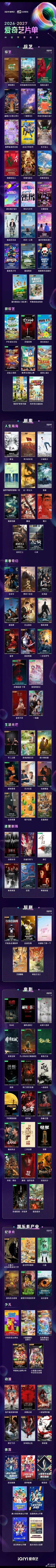 2026爱奇艺世界大会2026爱奇艺造梦片单 2026-2027的快乐已被🥝承