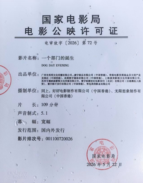 影讯 06.27一个部门的诞生 影片信息（区域发行，9点上片）外文片名：DOG 