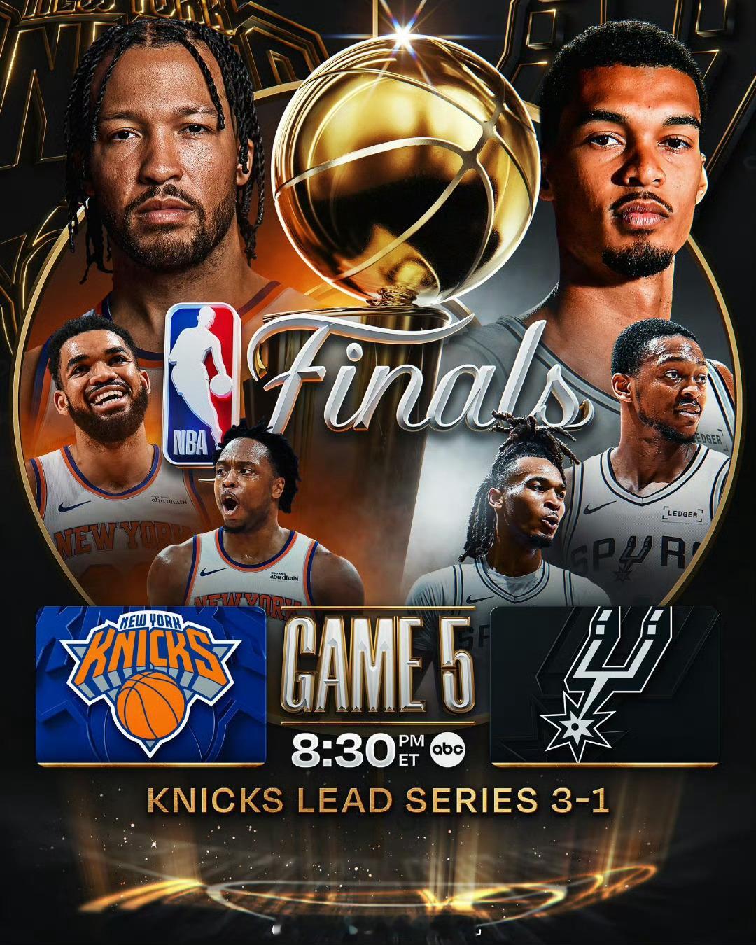 NBA总决赛G5：马刺vs尼克斯免费看球地址：网页链接马刺vs尼克斯尼克斯vs马