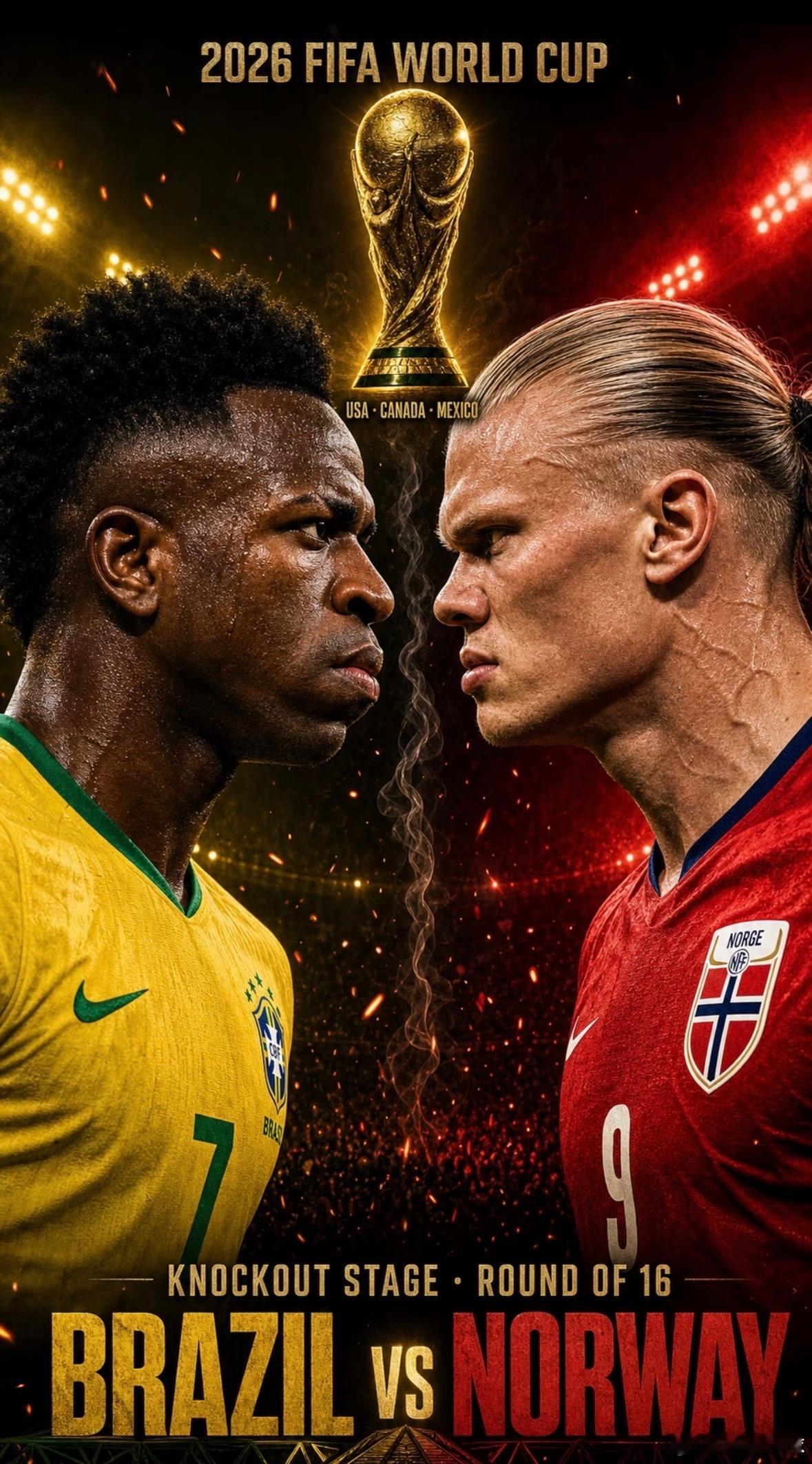 ⚽ 世界杯重磅淘汰赛 · 一触即发当🇧🇷维尼修斯遇上🇳🇴哈兰德， 这不是