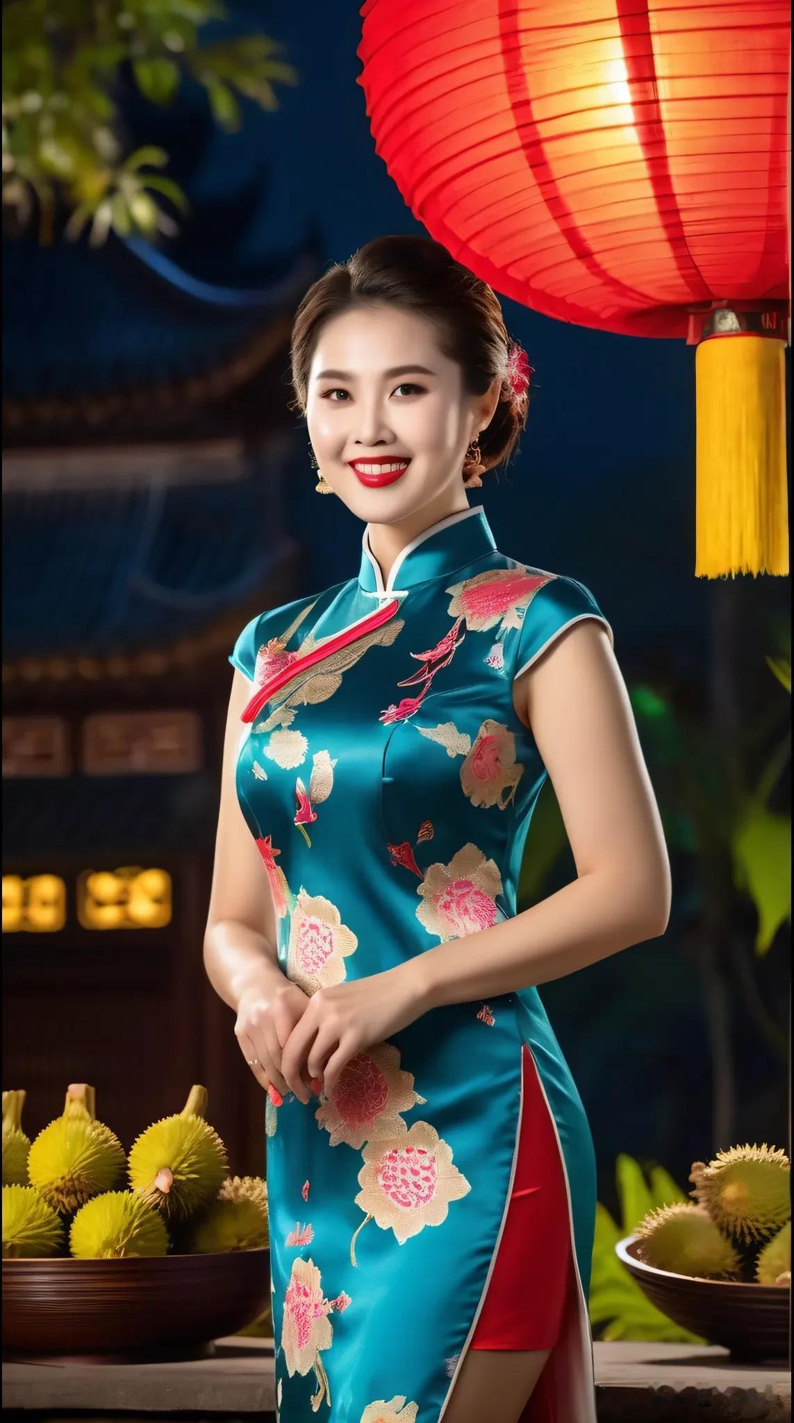 浓情夏日，旗袍美人。