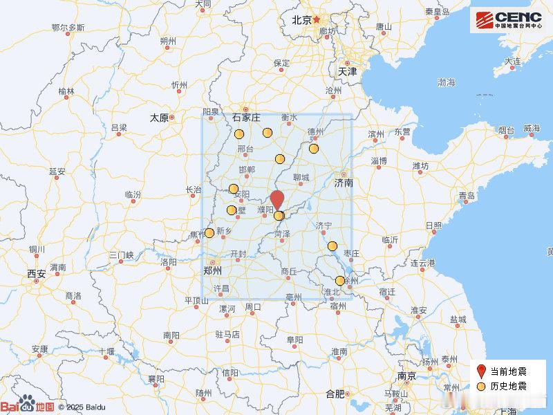 河南濮阳2.4级地震河南一地儿地震，河南10月25日9时53分在河南濮阳市清丰县