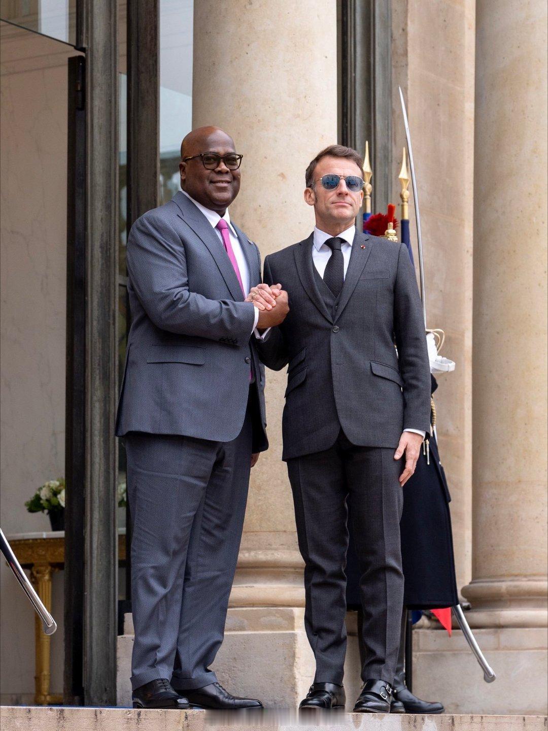 法国总统马克龙今天很忙，分别在总统府接见了刚果（金）总统、黎巴嫩总理和印尼总统。