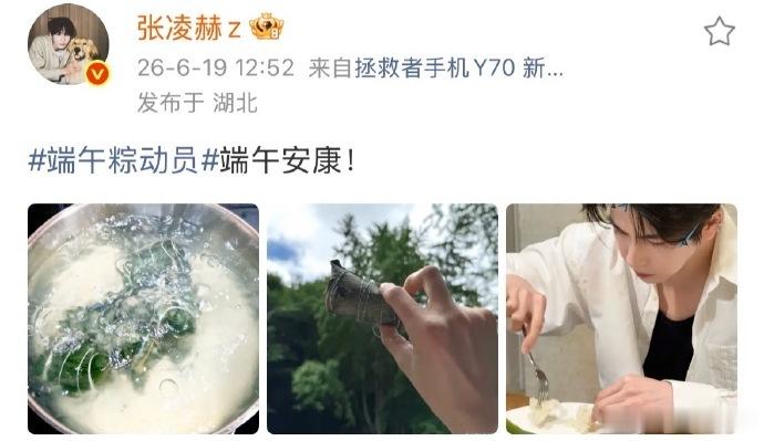 张凌赫吃粽子蘸白糖端午安康 这是真的发糖了，我宣布这是甜粽党的胜利