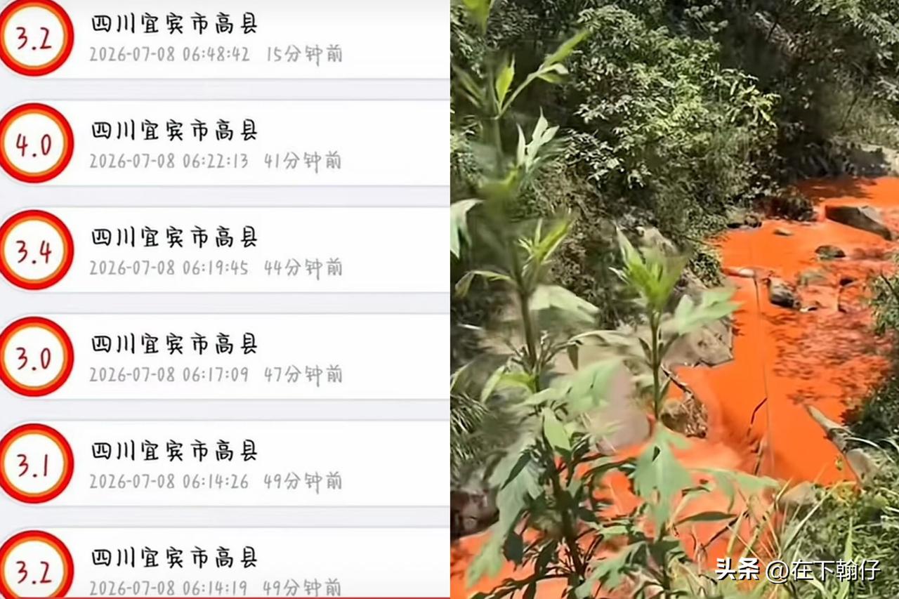 宜宾震后怪事！高县清溪小河骤然变红，河段紧急封控，水质结果待官方通报


7月8