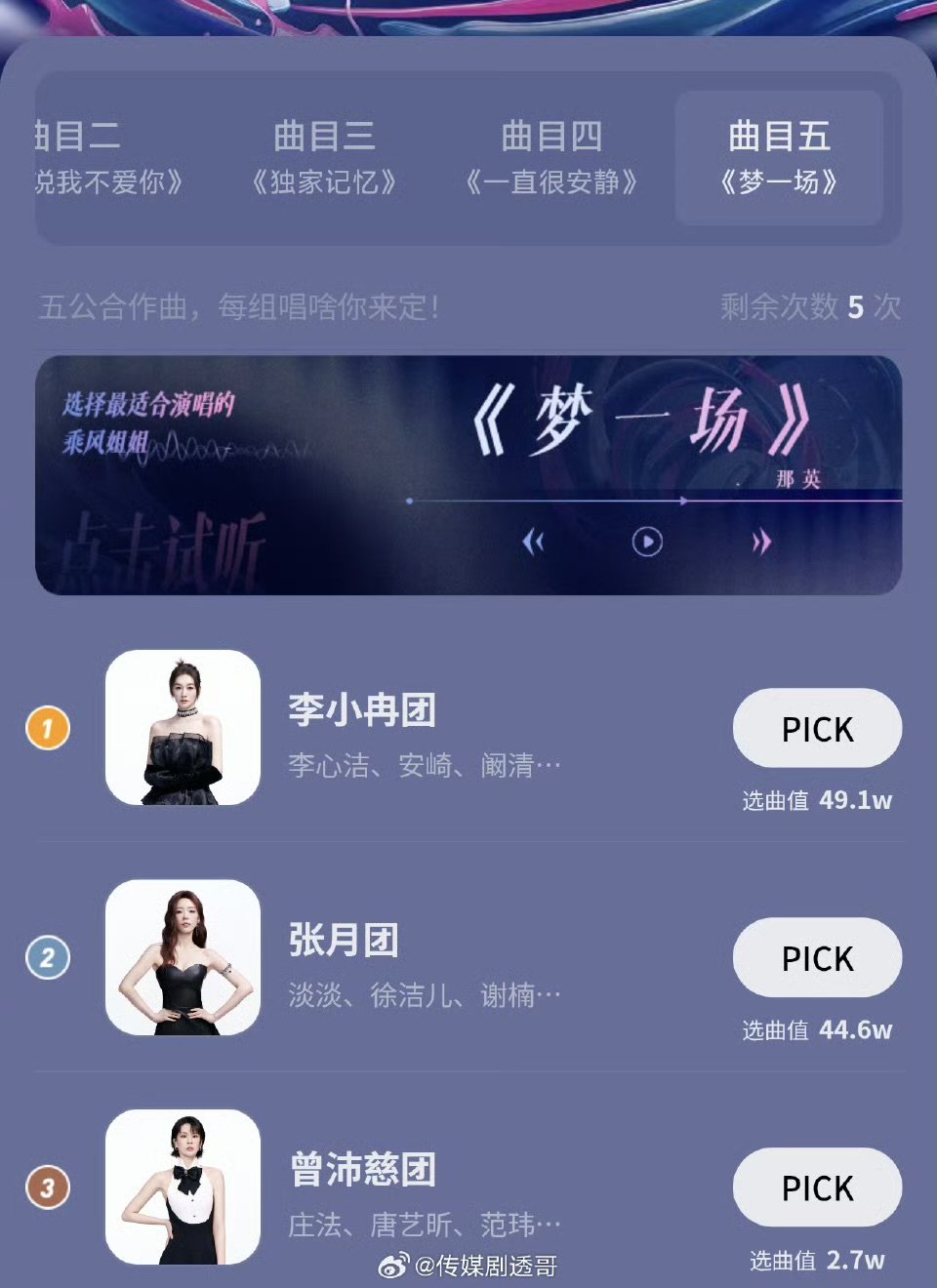 梦一场李小冉反超张月李小冉反超张月 李小冉反超了！ 