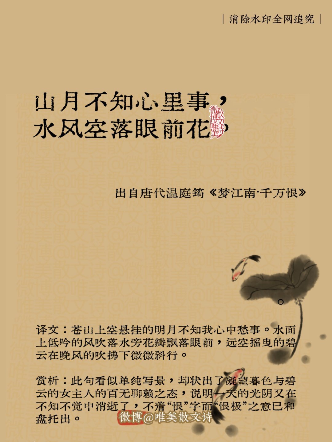 “仙气飘飘的诗词，云青青兮欲雨，水澹澹兮生烟。” 