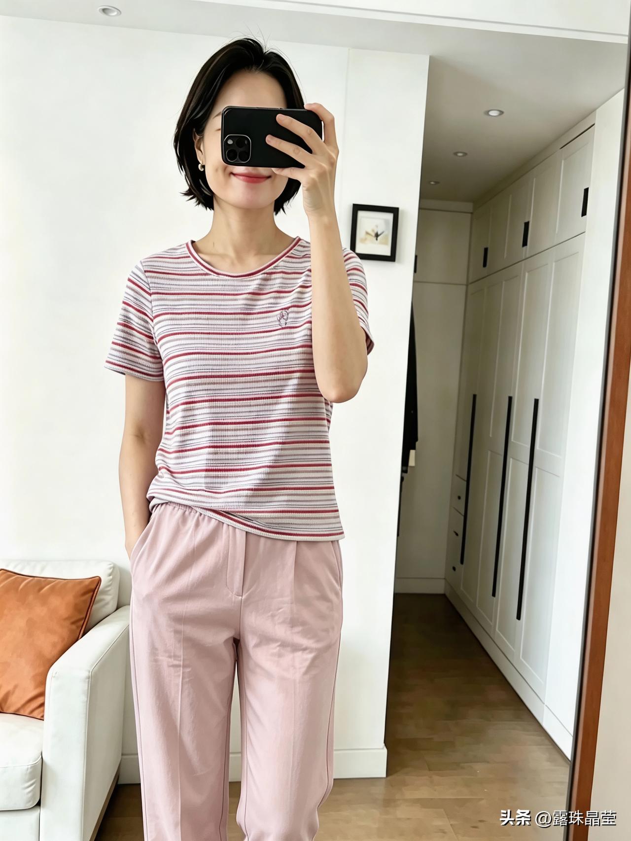 60多岁了，女儿给我买了一套粉色衣服，我穿上后连自己都没想到…

以前的我，绝对
