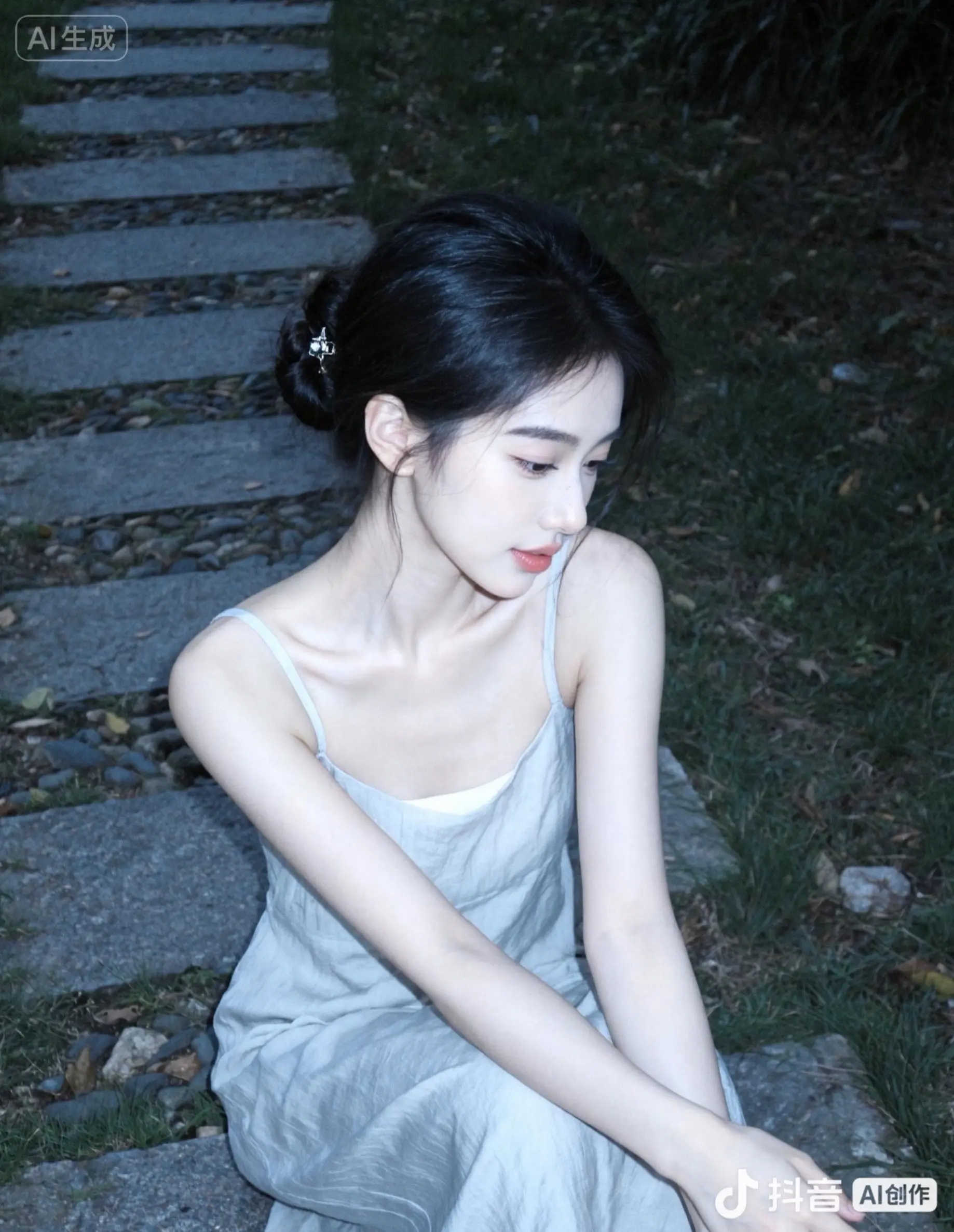 清冷感出片 清冷感ootd 素裙写真 ai创作