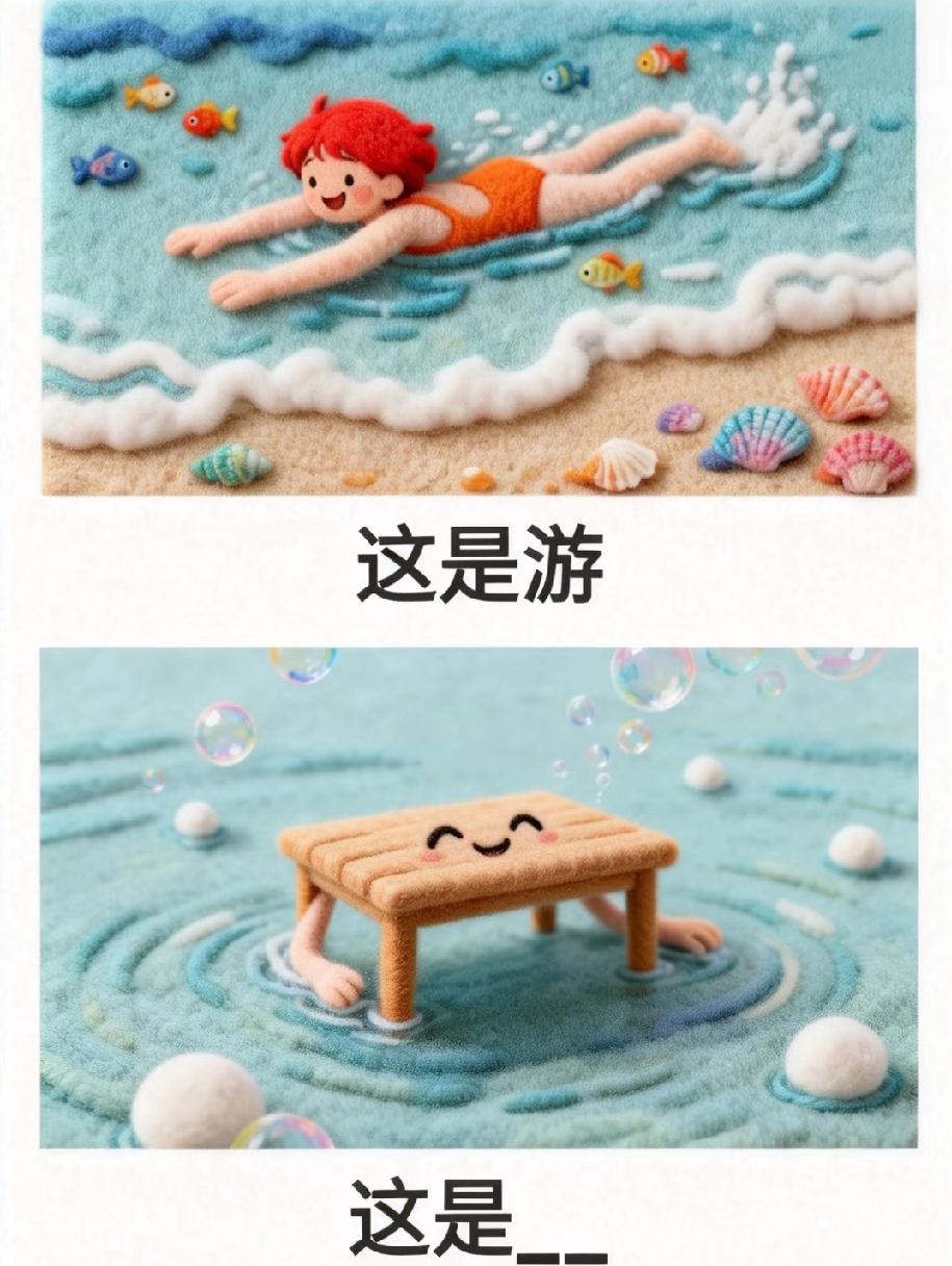 服了这谐音梗！游泳和桌子凑一起，填空谜题难倒老司机，你猜到没？