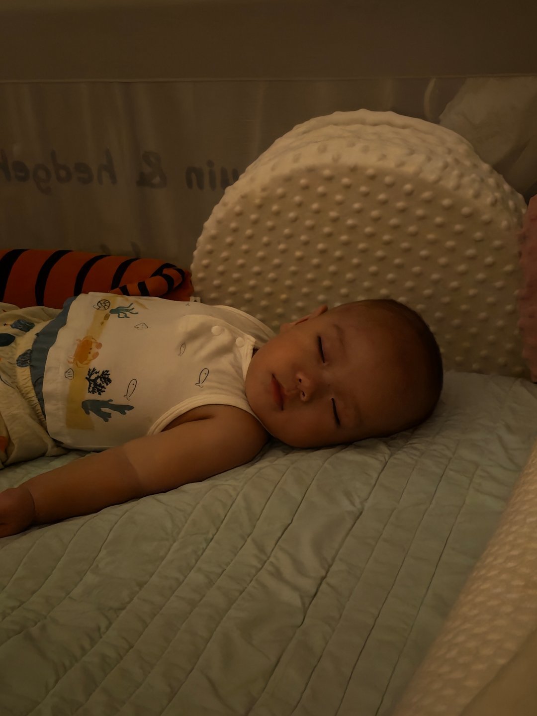 一个爱侧睡的人轻轻的碎了但是小孩子在3个月之前不都是要求侧睡吗？我们小九现在十个