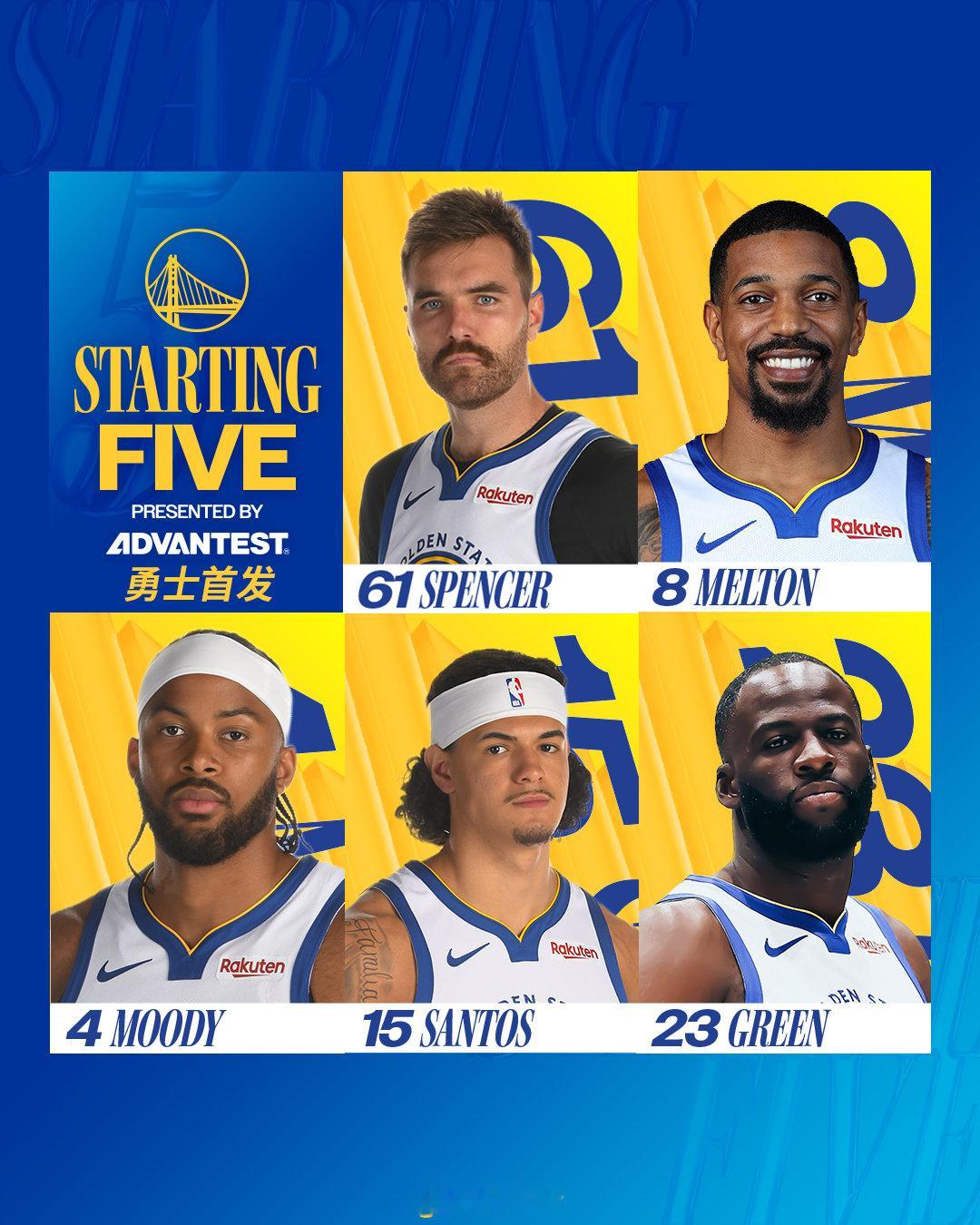 勇士今日首发：勇士vs太阳