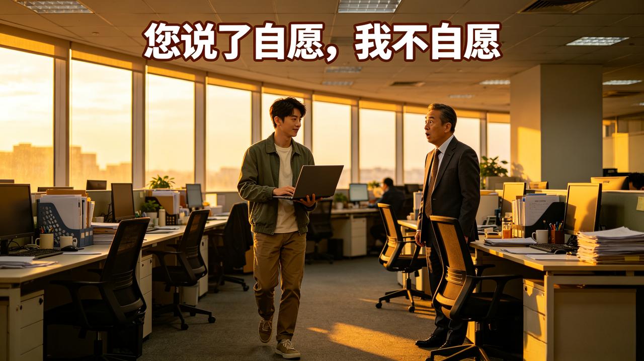 公司来了个新同事，领导说“大家自愿加班”，他第一个站起来走了。

公司新同事，男