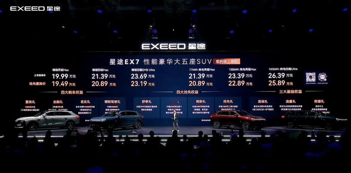 星途EX7今晚正式上市，19.99万元起。性能豪华大五座SUV星途EX7正式上市