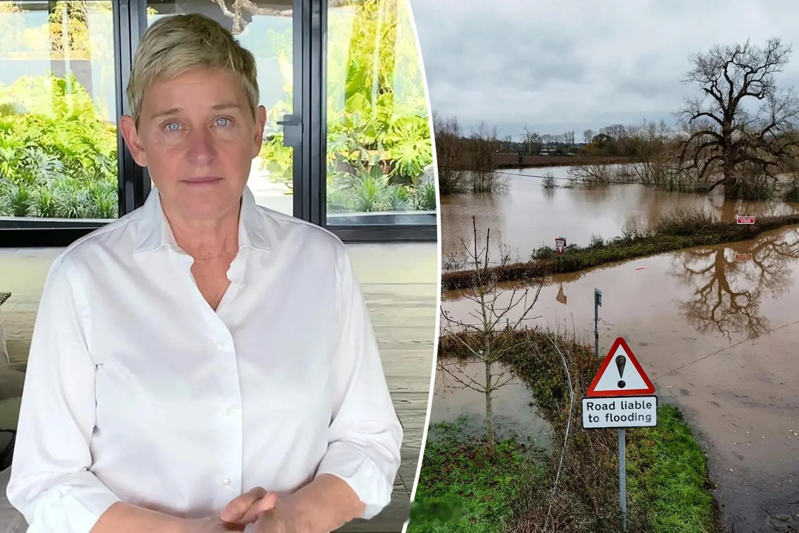 突发事件：因特朗普获胜而逃离美国后，艾伦·德杰尼勒斯的英国豪宅被洪水淹没 - 纽