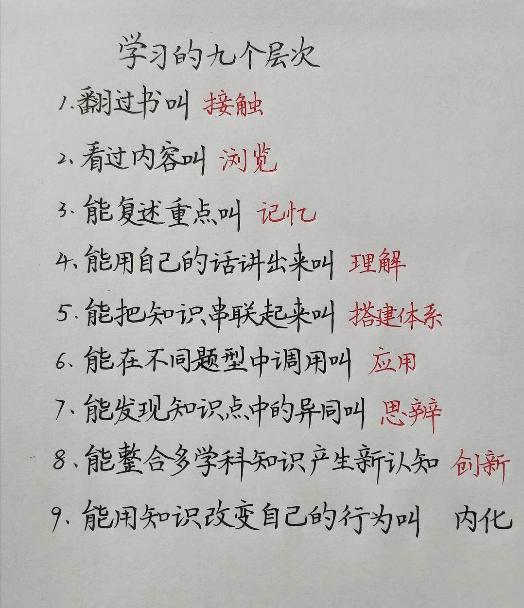 学习分为9个层次，你的学习在哪个层次？