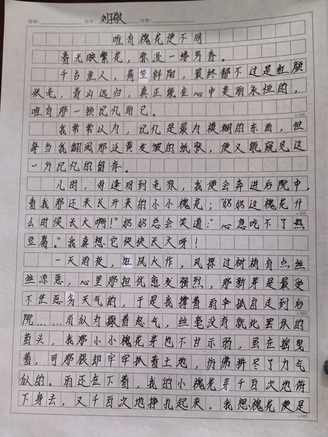 作文是这姑娘的长处