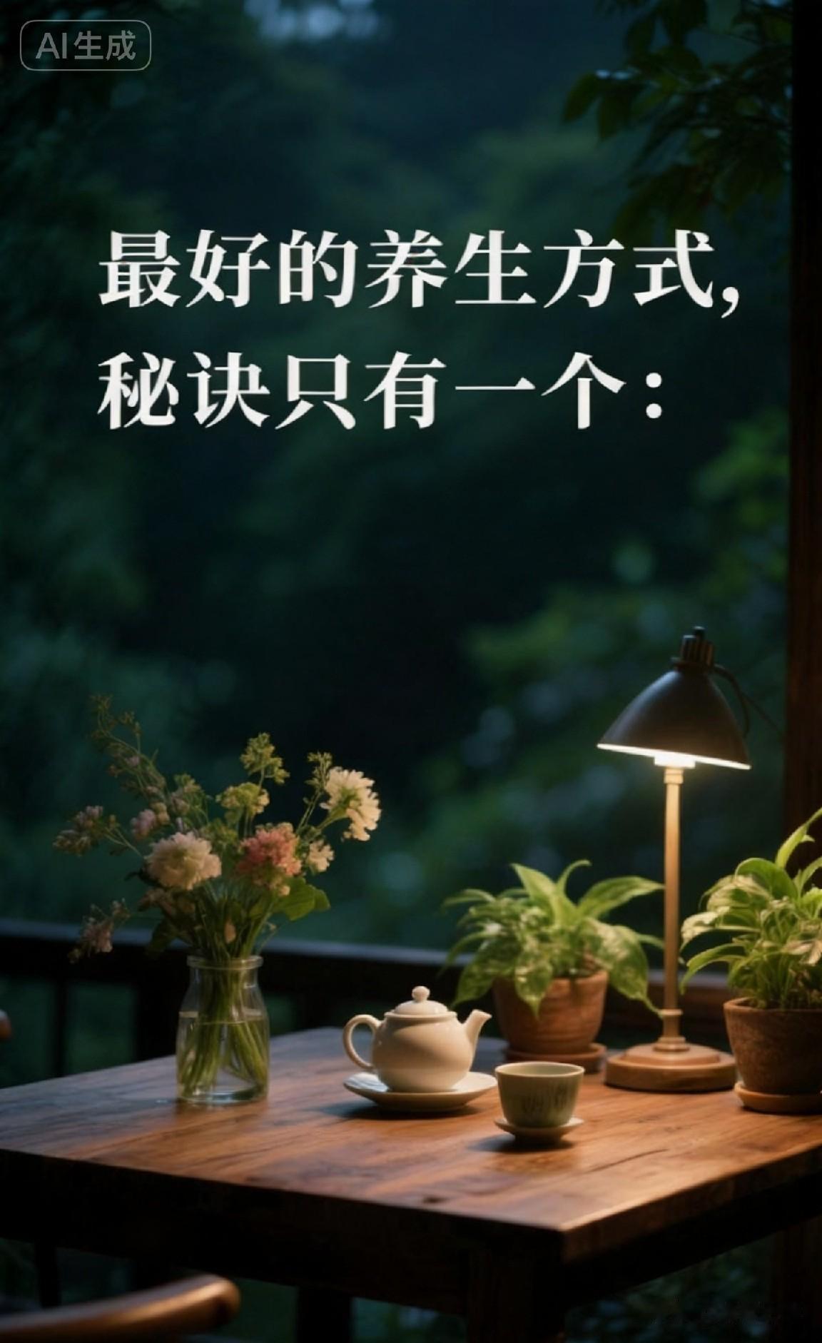 最好的养生方式，秘诀只有一个。

那就是保持内心的平静。

你一定见过这样的人，