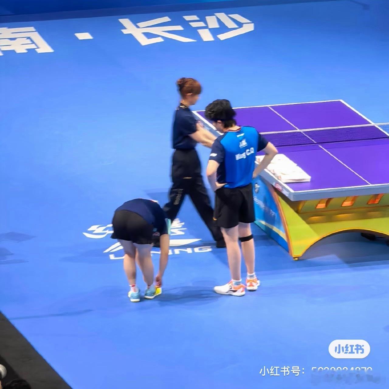 乖乖看着小莎捋鞋带