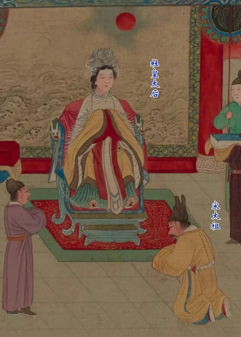 明朝古画鉴赏《宋太祖敬受母亲南郡夫人杜皇太后教悔》法国国家图书馆藏
《帝鉴图说》