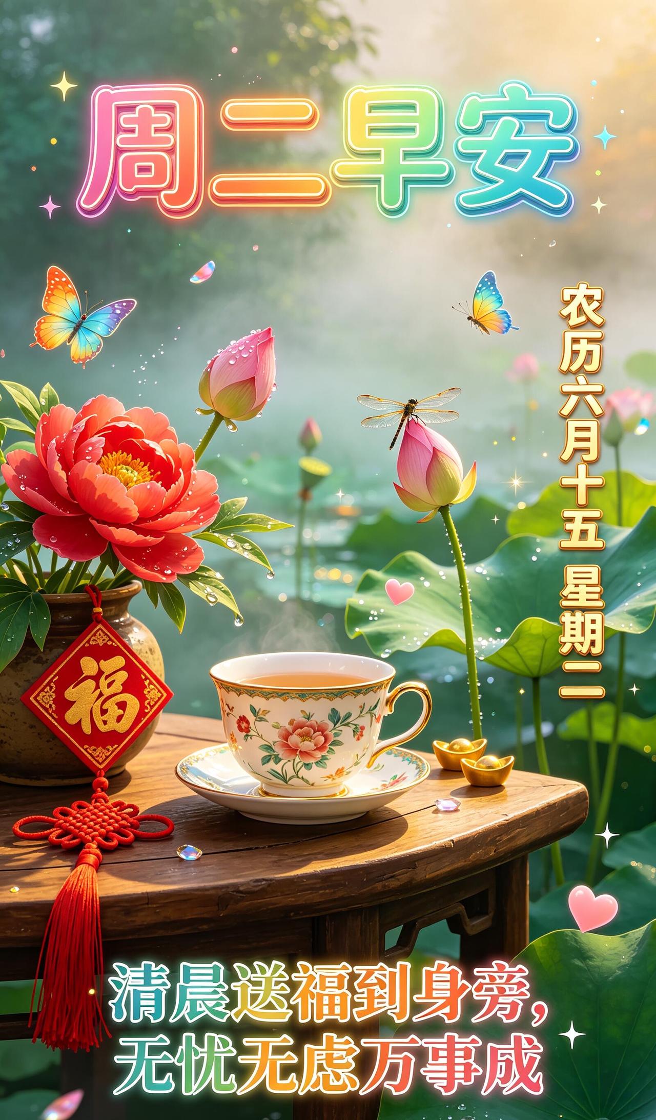 7月28日早安，温柔相伴周二清晨🍃。酷暑笼罩大地，清晨的微凉是夏日独有的治愈，