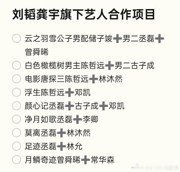 刘韬龚宇旗下艺人合作项目，真不错