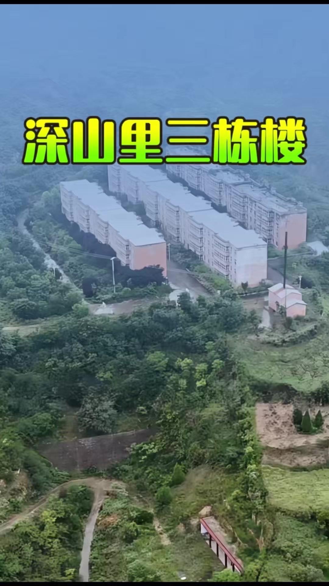 🌿群山连绵的深山中，三栋楼房孤零零悬在荒岭上，原本能容纳上百户人家，如今入夜后