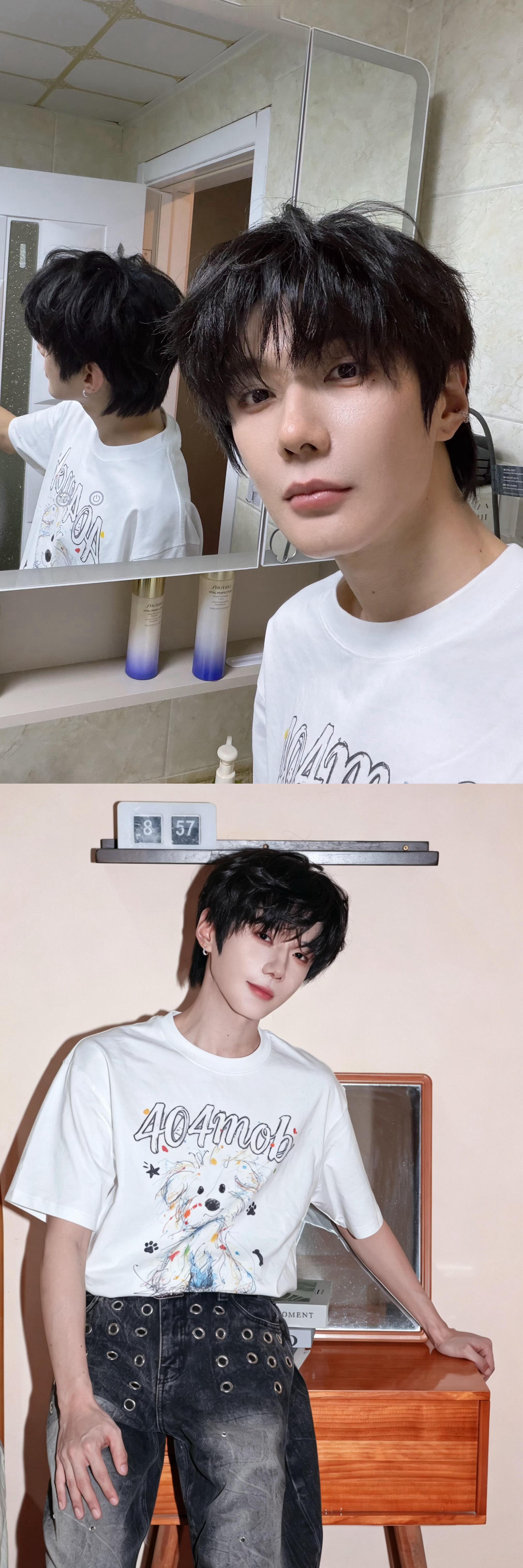 郝熠然顺毛vs卷毛照 郝熠然更新一组照片，美萌的顺毛和卷毛通通打包带走！！！每一