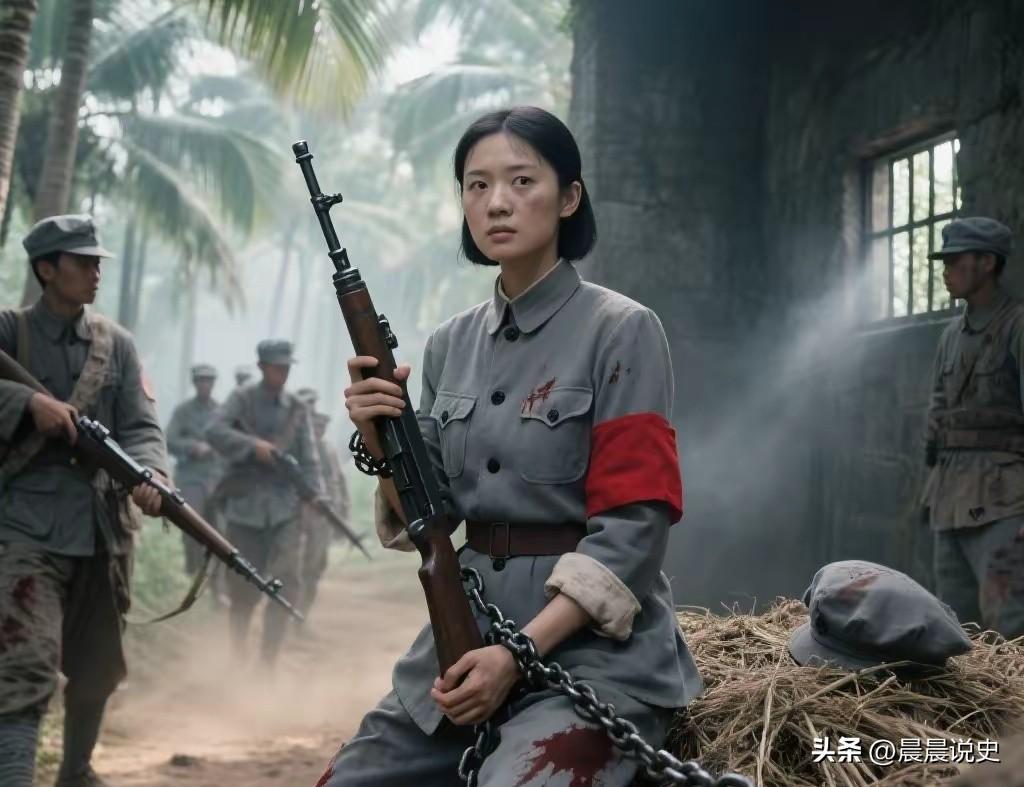 林桂英是红色娘子军的一名普通战士，被捕时仍身着军装。敌人夺走了她的军装，也夺走了