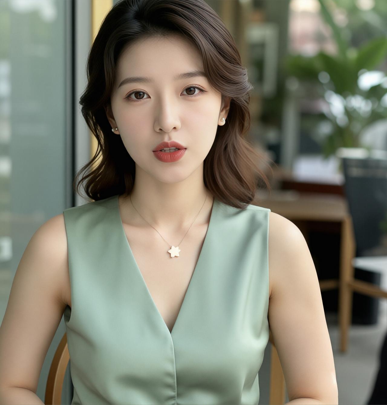 若说美有形状
她是柔韧的弧线
若说气质有颜色
她是淡青与月白的交融
