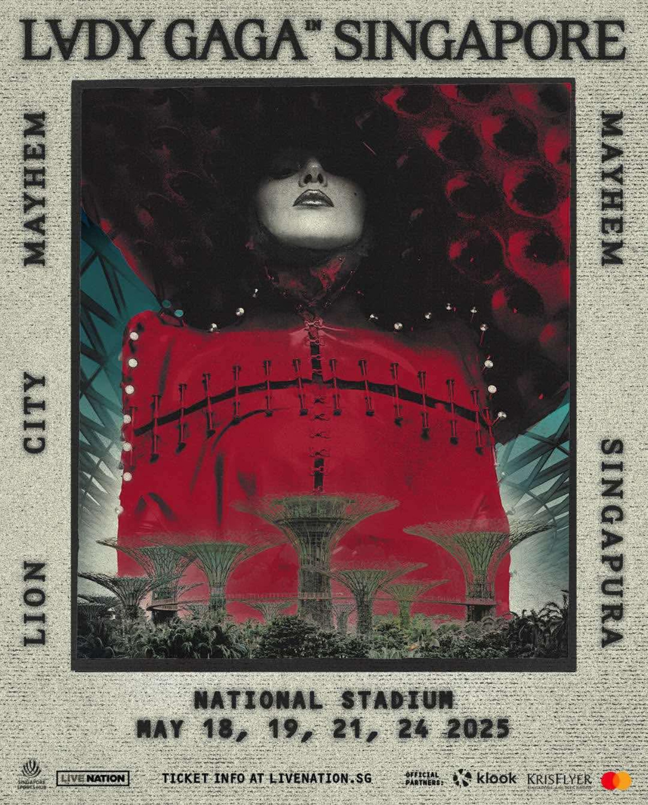 Lady Gaga 新加坡演唱会官宣，5月18、19、21、24号四场，准备迎接