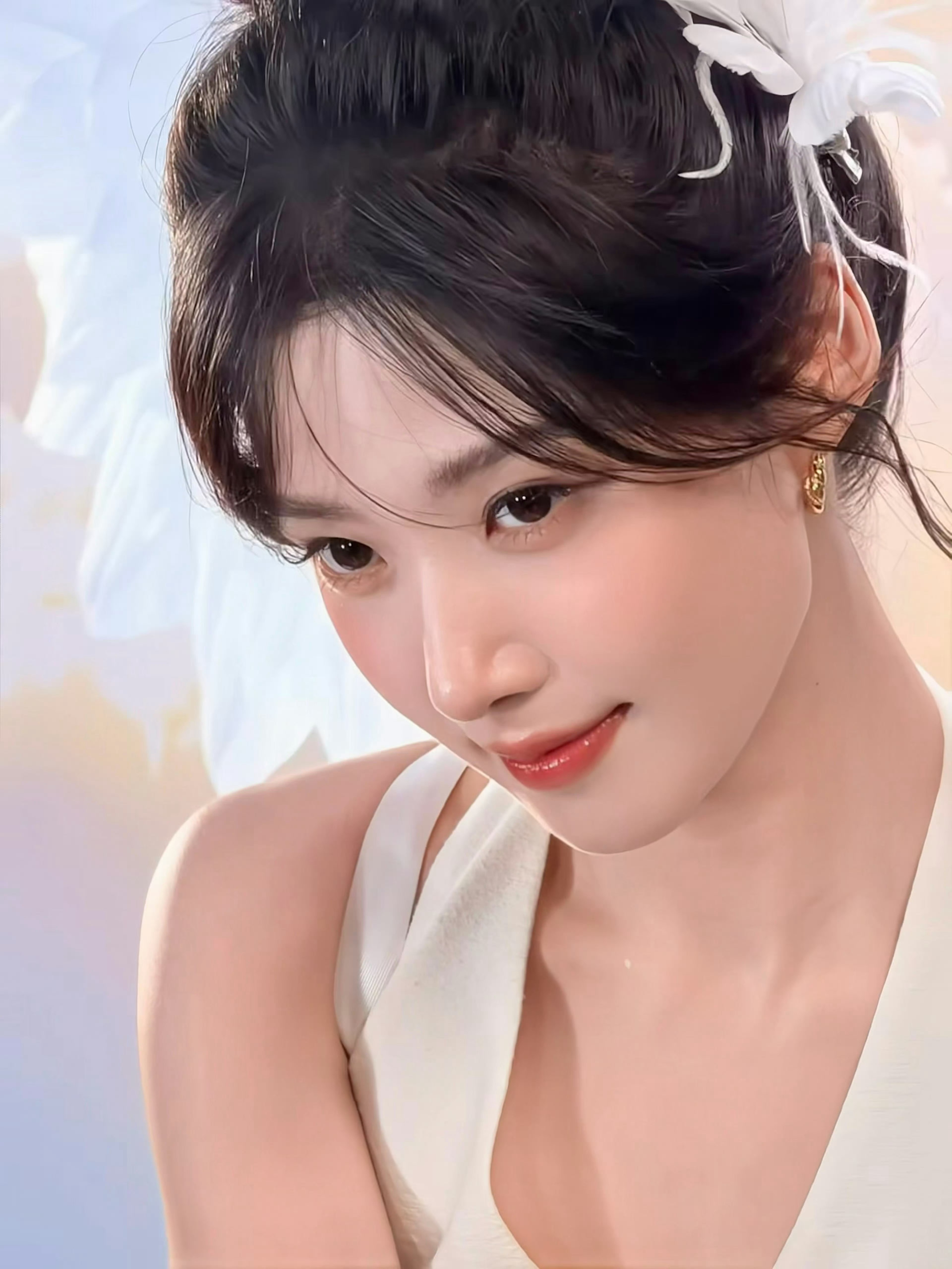 卢昱晓纯白茉莉妆太美啦！纯白茉莉妆温婉又动人啊