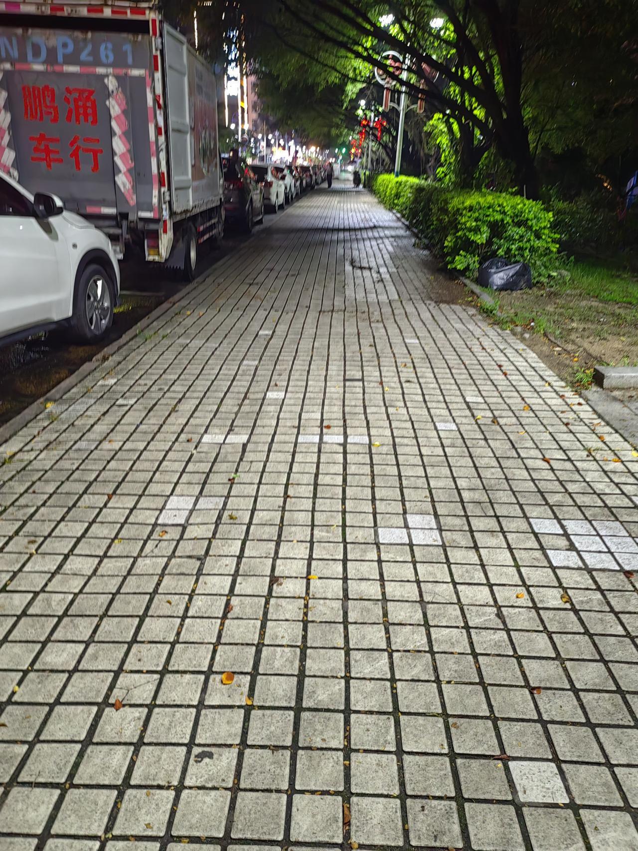 夜晚的街道，静谧而美丽，车流如织，灯火阑珊。