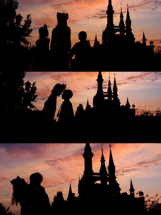 迪士尼落日很梦幻，适合来的大公主小公主们