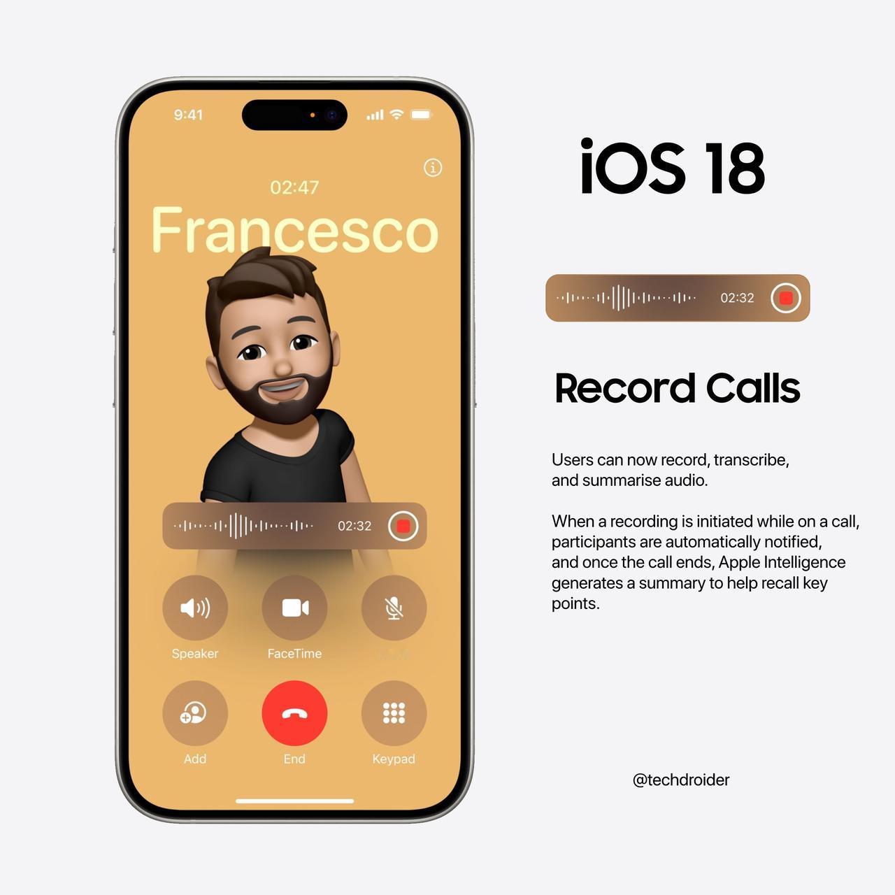 #iPhone通话录音会事先通知#苹果手机通话录音功能是个老大难了，听说新的iO